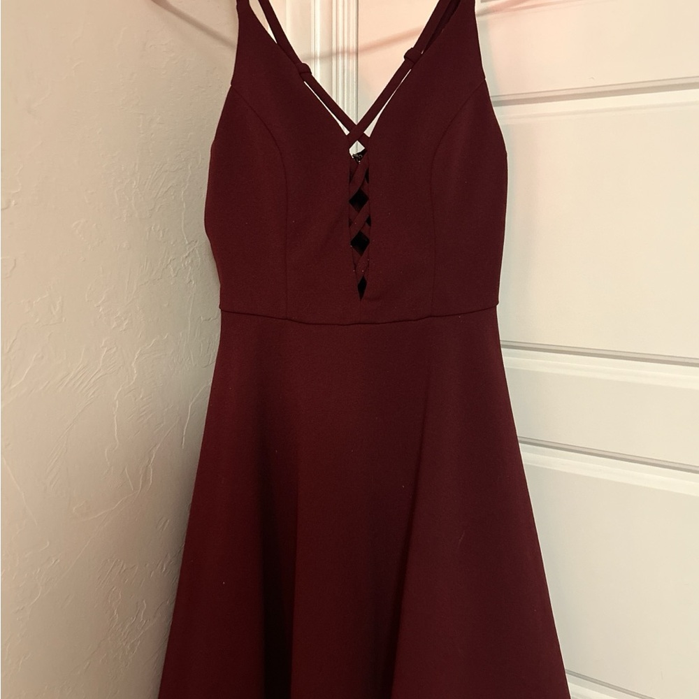 Speechless Burgundy Strapless Dress